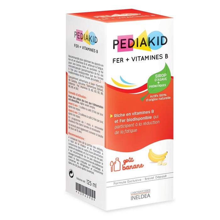 Pediakid Iron+vitamin B Syrup Children Banana Flavour 125 ml