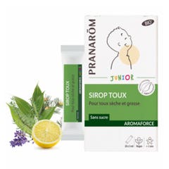Pranarôm Aromaforce Junior Organic Dry and Oily Cough Syrups From 2 Years 20 Sticks of 5ml