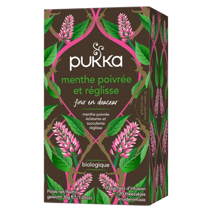 Organic Herbal Teas Peppermint and Liquorice 20 sachets Pukka