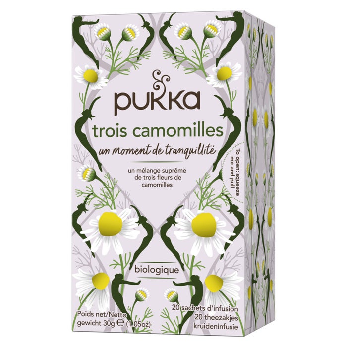 Organic Herbal Teas Three Chamomiles 20 sachets Pukka