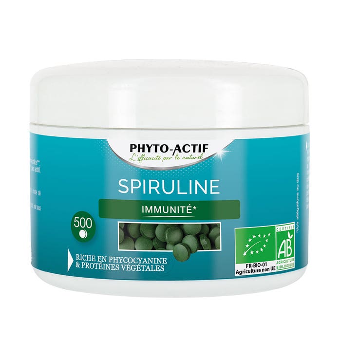 Spirulina 500 Tablets Fatigue And Immune Defense Actif 250g Phyto-Actif