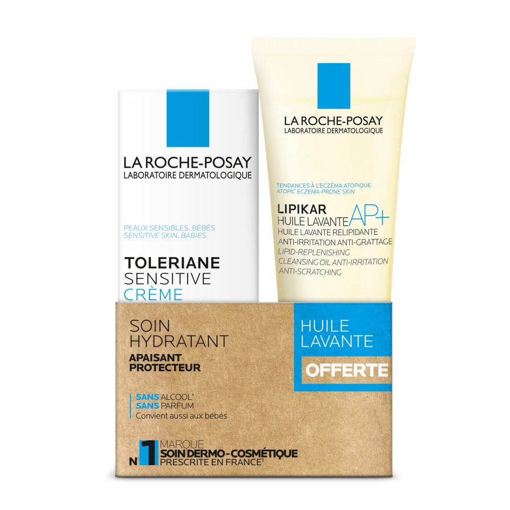 La Roche-Posay Toleriane Sensitive Care Soothing Protective Moisturising Cream + Lipikar Free Cleansing Oil