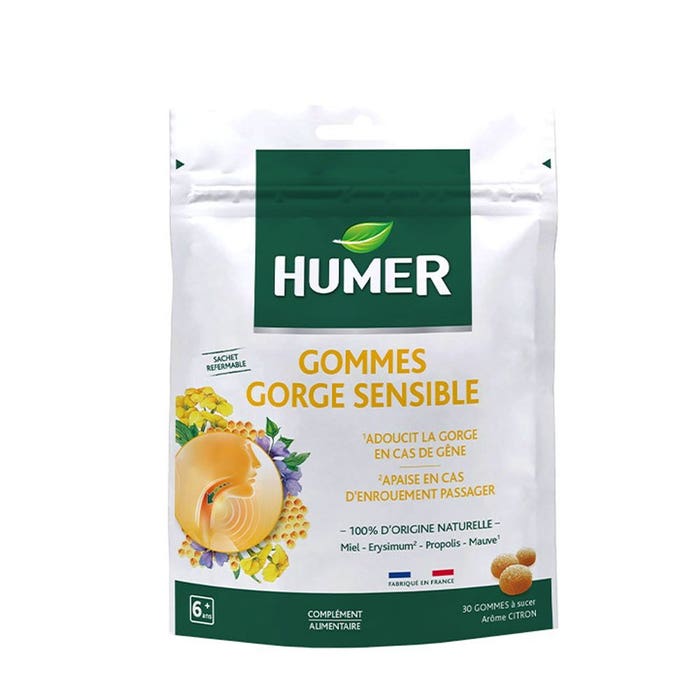 Humer Sensitive Throat Lemon flavour x30 Gums
