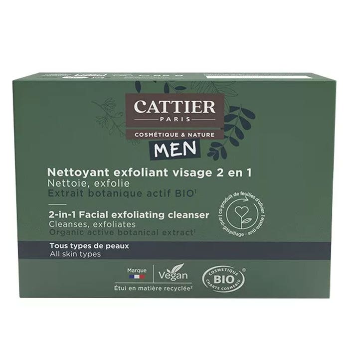 Cattier Homme 2 in 1 Exfoliating Cleanser - Solide Bioes 85g