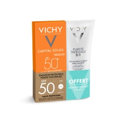 Vichy Capital Soleil Dry Touch Emulsion SPF50+ 50ml + Free 3-in-1 Cleansing Milk