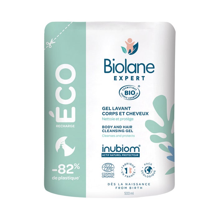 Biolane Expert Eco Refill Organic Washing Gel for Baby, Body and Hair Body & Hair 500ml