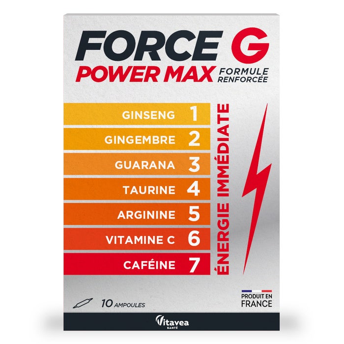 Vitavea Santé Force G Power Max Energie immédiate 10 Ampoules
