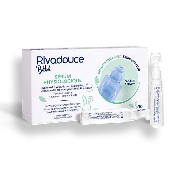 Rivadouce Physiological Serum Round Tip Infants, Children and Adults 30 Unidoses of 5ml