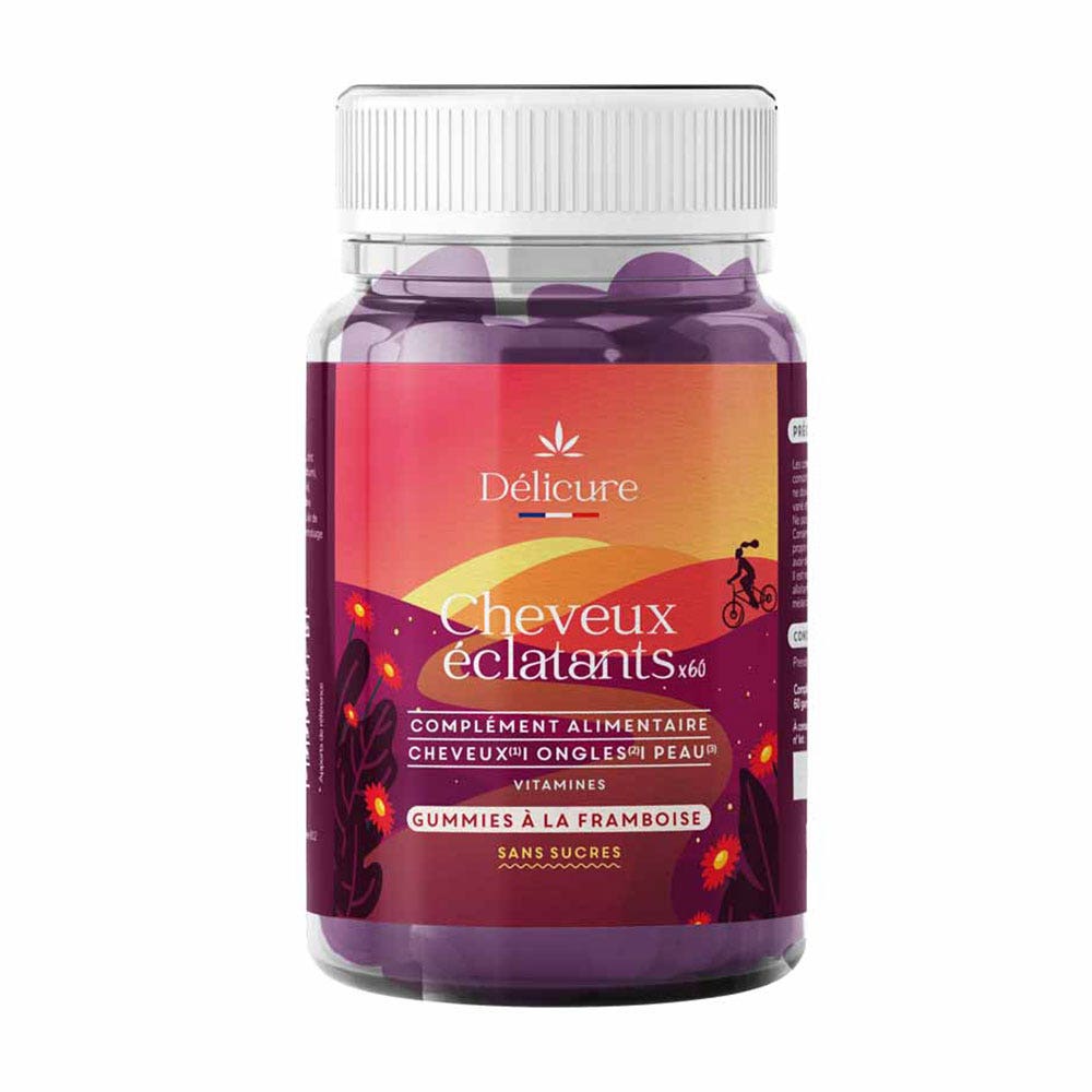 Delicure Hair Sugar-free raspberry flavour x60 Erasers - Easypara