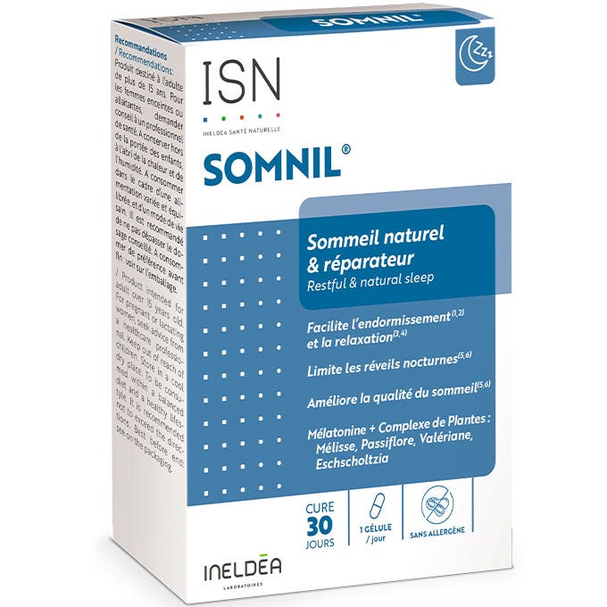 Ineldea Santé Naturelle Somnil Natural Sleep And Repairing 30 Vegetable Gelules