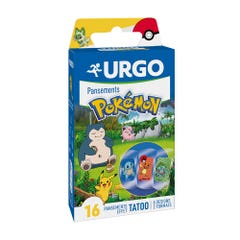 Urgo Urgo Plasters Pokémon Tatoo Effect x16♦Pokémon Plasters Tatoo effect x16