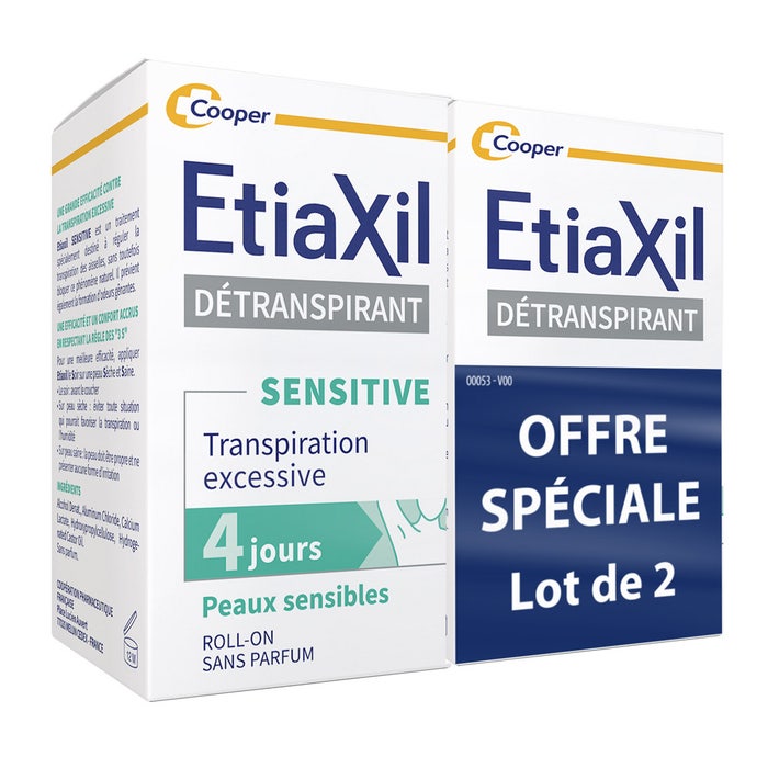 Etiaxil Detranspirant Underarm Roll-on Excessive Sweating Treatment Sensitive Skin 2x15ml