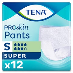 Tena Proskin Super Pants Absorbent bladder weakness Size S 65-85 cm X12