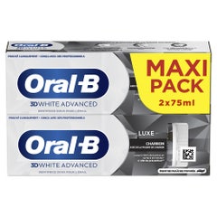 Oral-B 3D White Advanced Luxe Charcoal Toothpaste 2x75ml