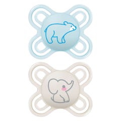 Mam Perfect Naissance Symetric Silicone Soothers X2 Collection Perfect From 0 To 2 Months 0 à 2 Mois x2