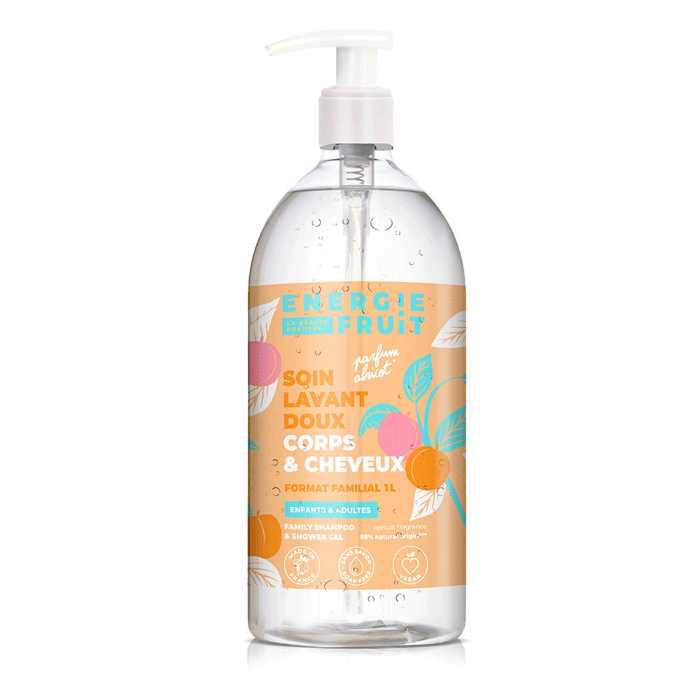 Energie Fruit Gentle cleansing wash for body & hair apricot-scented 1 l