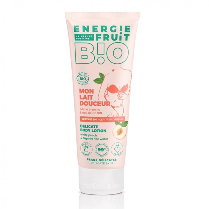 Energie Fruit Gentle Body Lotion, certified organic white peach and rice water PECHE BLANCHE ET EAU DE RIZ 200ML