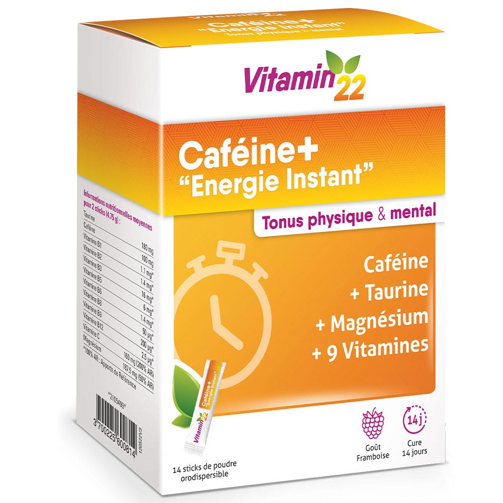 Vitamin'22 Caffeine+ Energy Instant 14 sticks