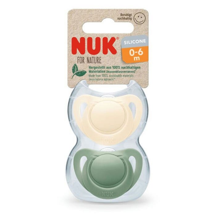 Nuk For Nature Physiological Silicone Soothers 0 to 6 months x2