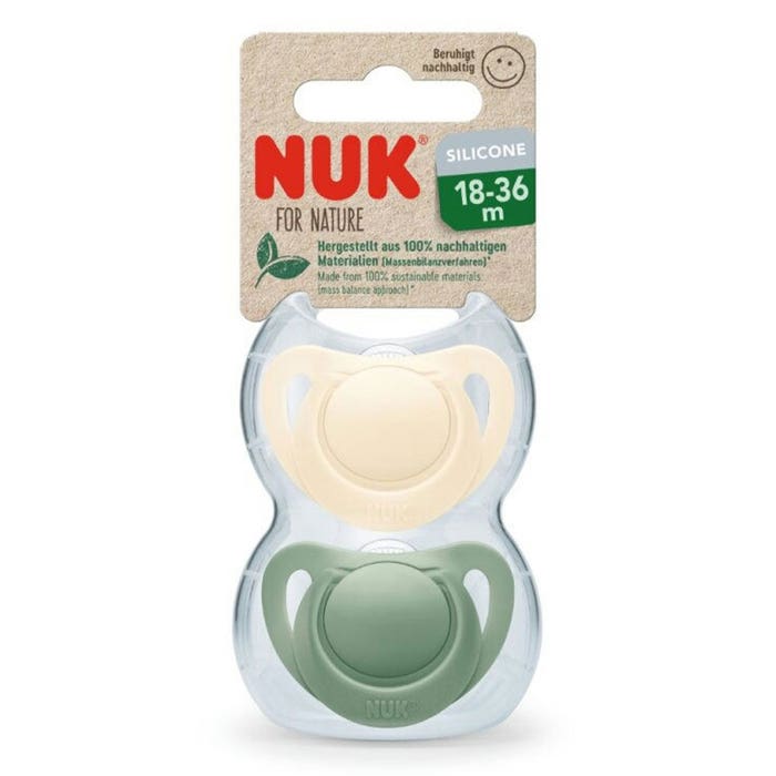 Nuk For Nature Physiological Silicone Soothers 18 to 36 months x2