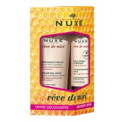 Nuxe Reve De Miel Hand And Nail Cream + Moisturizing Lipstick 30ml