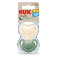 Nuk For Nature Natural Rubber Pacifier 6 to 18 months x2