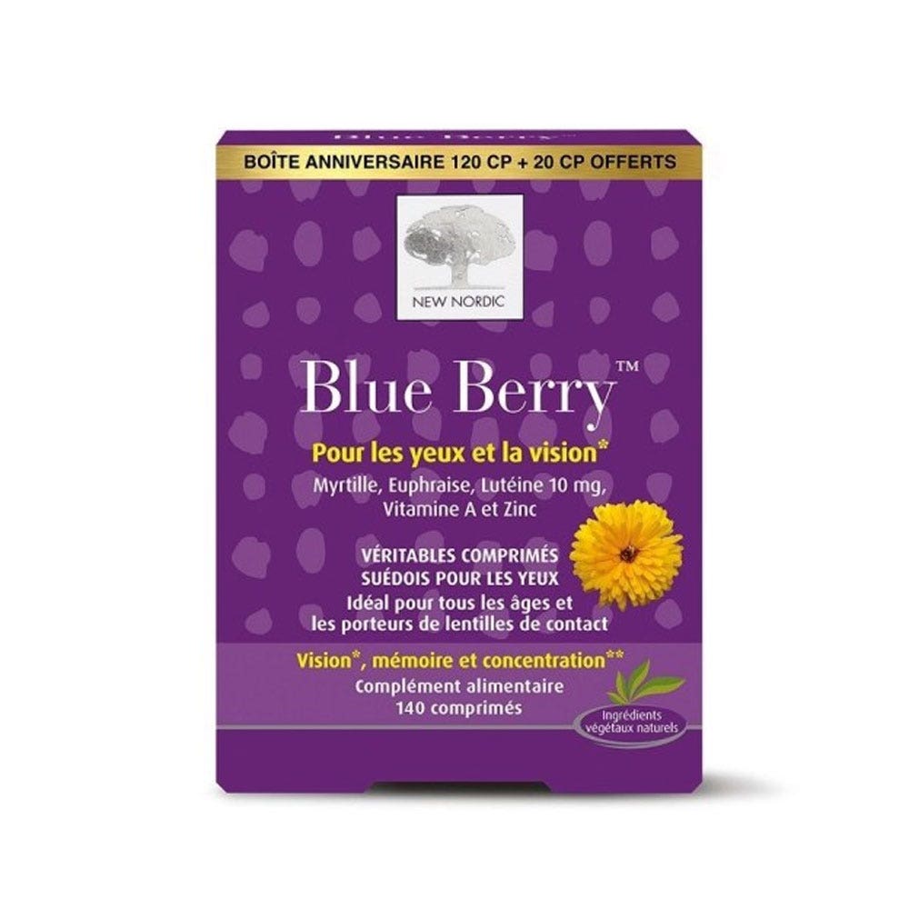 New Nordic Blue Berry Eye And Vision 120+20 comprimés