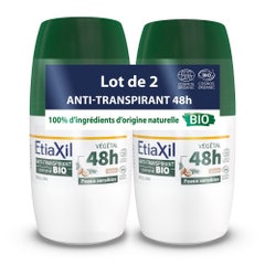 Etiaxil Antiperspirant Organic Coco Plant Roll-on Deodorant Sensitive Skin 2x50ml