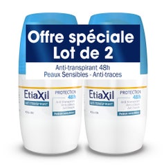 Etiaxil Antiperspirant Antiperspirant Deodorant 48h Armpits Sensitive Skin Peaux Sensibles 2x50ml