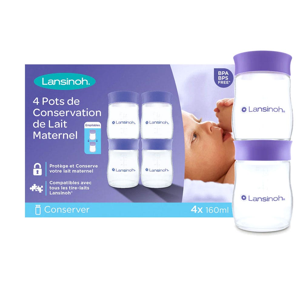 Lansinoh Stackable Milk Storage Jars 4x160ml