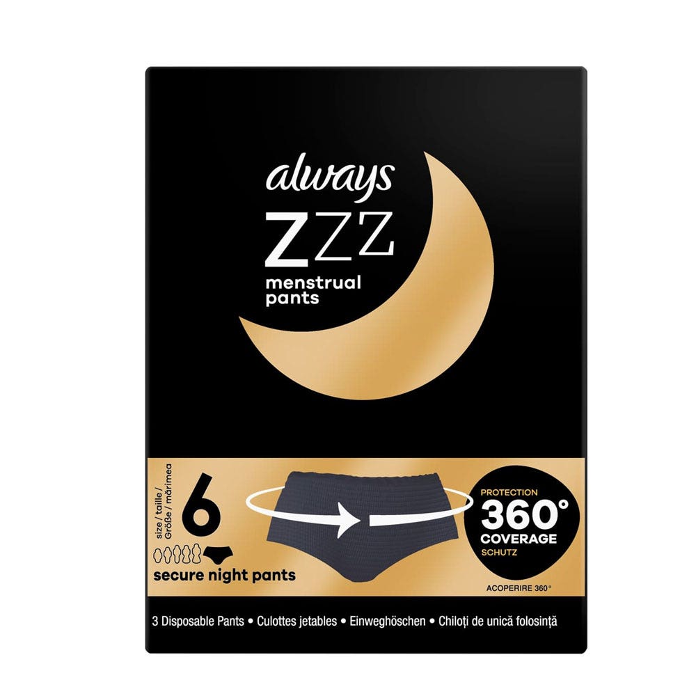 Alwaysせんよう Always ZZZs Women's Overnight Disposable Period Underwear, Size L