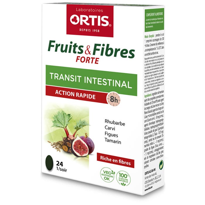 Ortis Fruit & Fibre Forte Intestinal Transit 24 tablets
