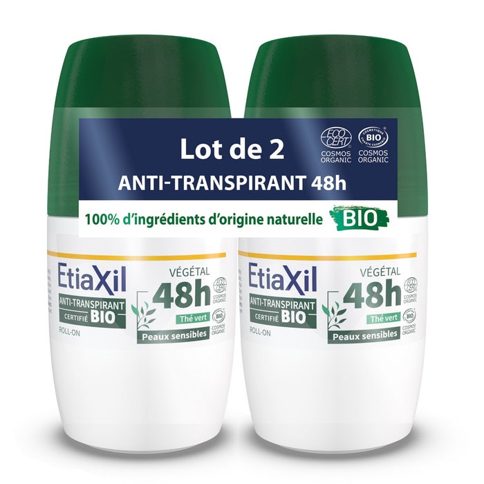 Etiaxil Antiperspirant Organic Green Tea 48H Anti-Perspirant Roll-on 2x50ml