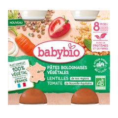 Babybio 100% Plant-based Plat Complet Bio Dès 6 Mois Texture Lisse 2x200g
