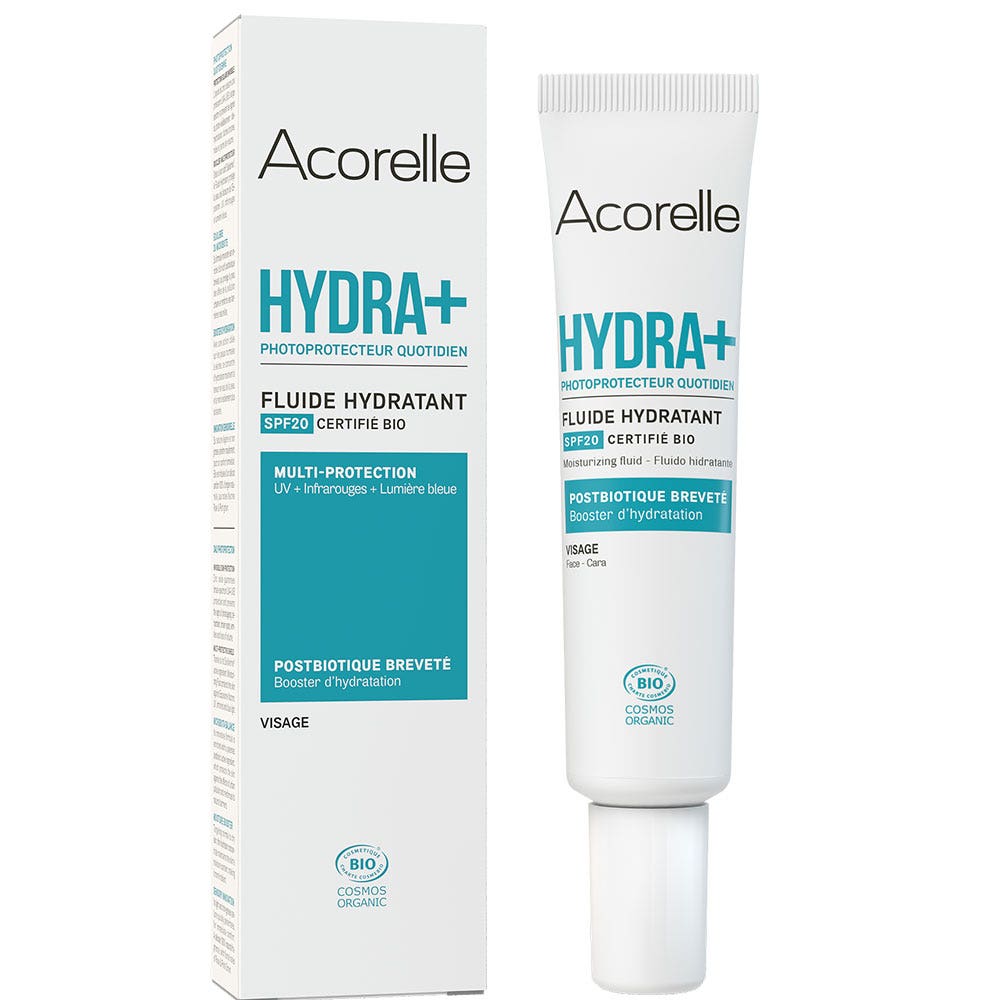 Acorelle Certified Organic Face Hydrating Fluid Hydra+ SPF20 40ml