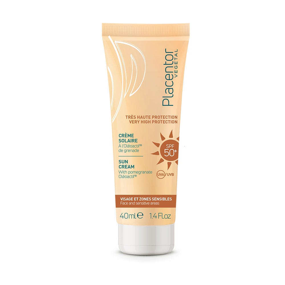 Placentor Végétal Placentor Sun Cream Face & Sensitive Areas Spf50+ visage et zones sensibles 40 ml