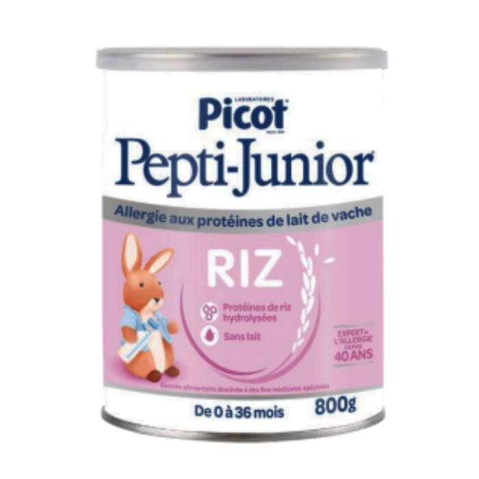 Picot Pepti Junior Rice Allegy Cow's Milk 0 to 36 months 800g - Easypara