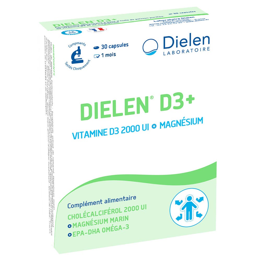 Dielen Vitamin D3 2000 IU + magnesium 30 capsules
