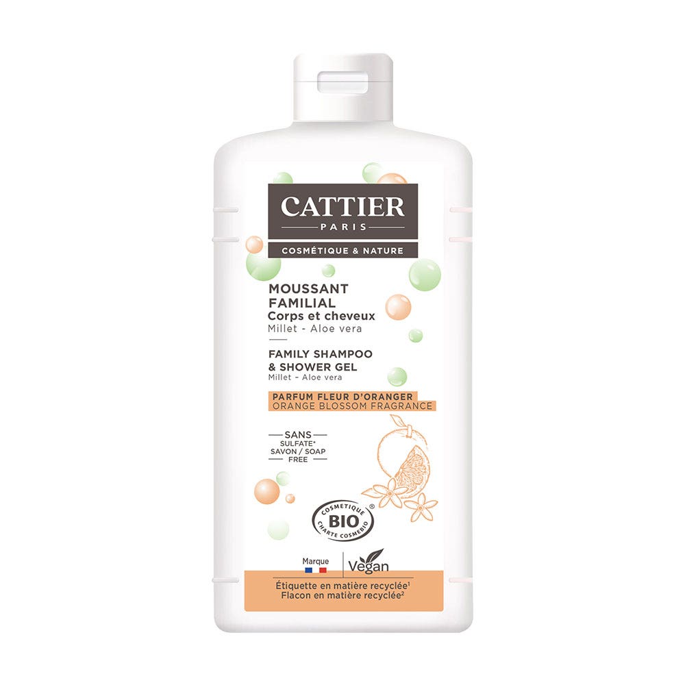 Cattier Family Perfume Foamer Fleur D'Oranger Hair &amp; Body Bioes 500ml