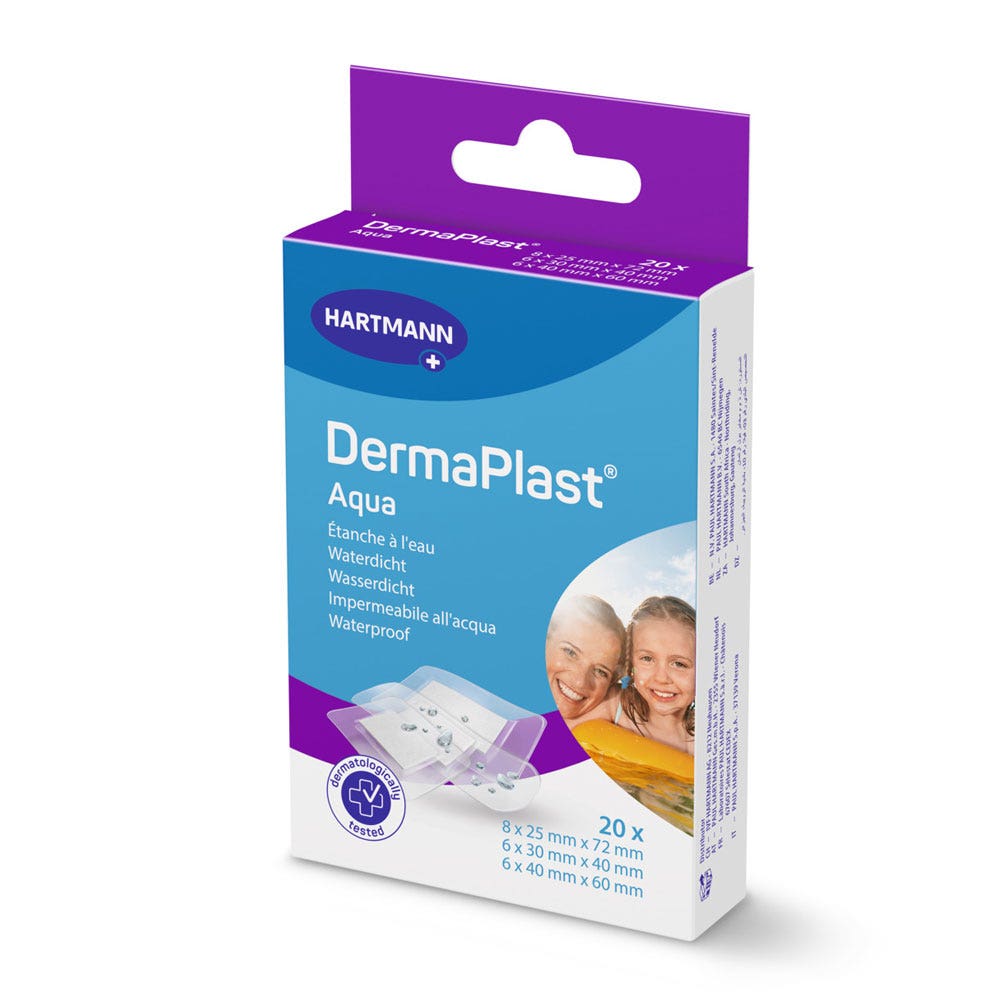 Hartmann Dermaplast Aqua Waterproof Plasters 3 Sizes X20