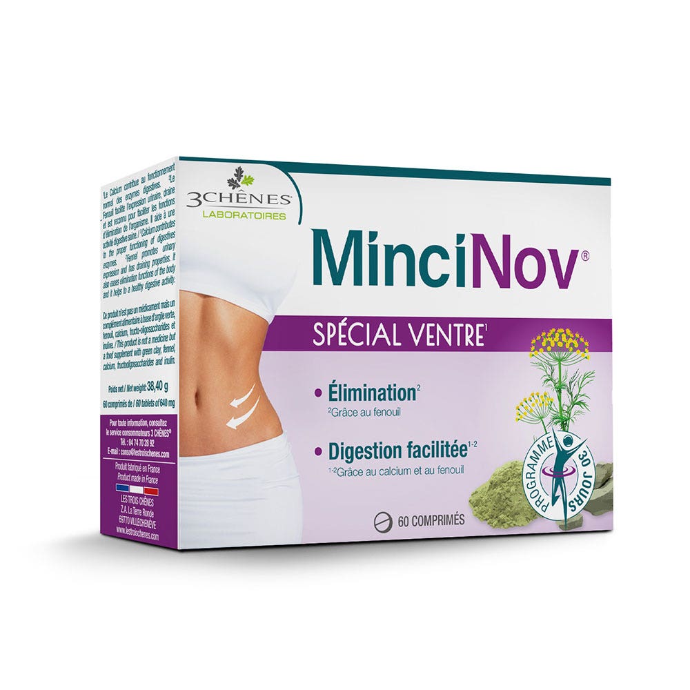 3 Chênes Mincinov Anti Bloating Draining 60 Tablets