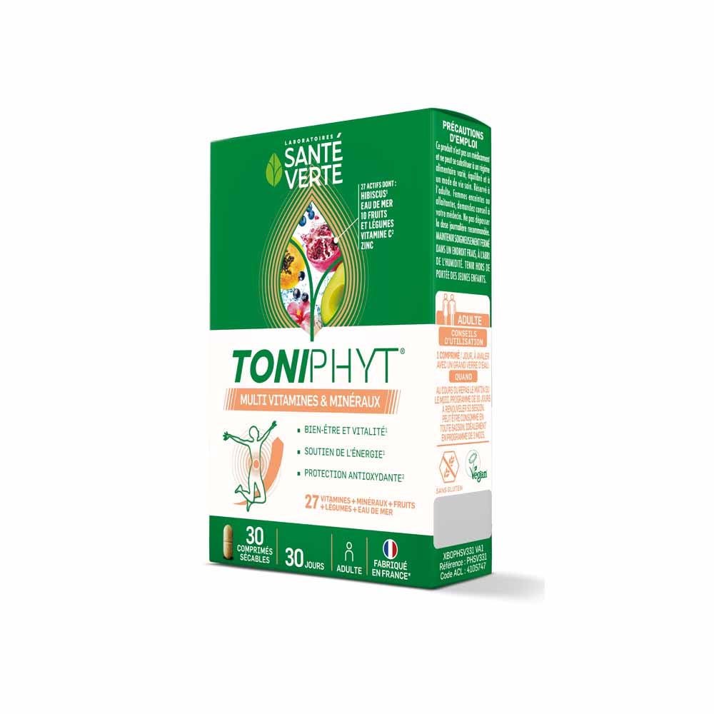 Complément Alimentaire Boost Toniphyt 30 Comprimés - Saveur Orange, DLUO 08/2025, Neuf