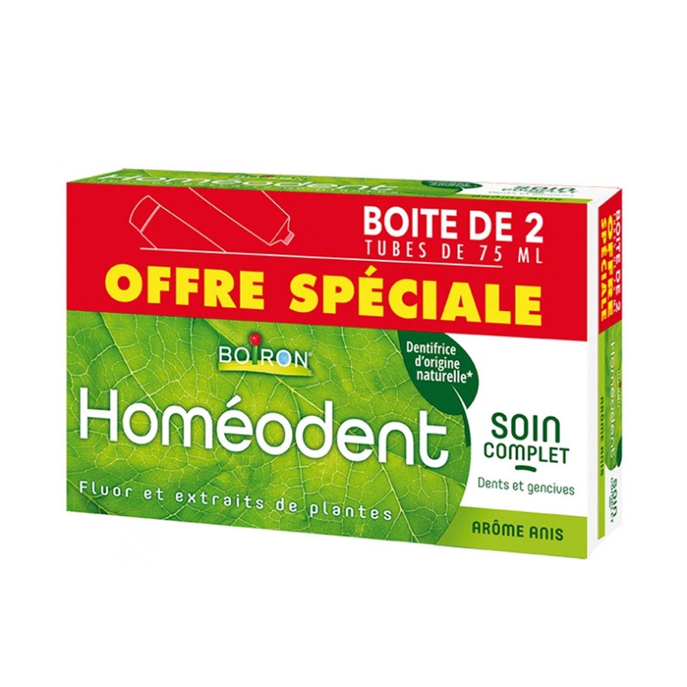 Boiron Homeodent Homeodent Complete Care For Teeth And Gums Anise Flavour 2x75ml