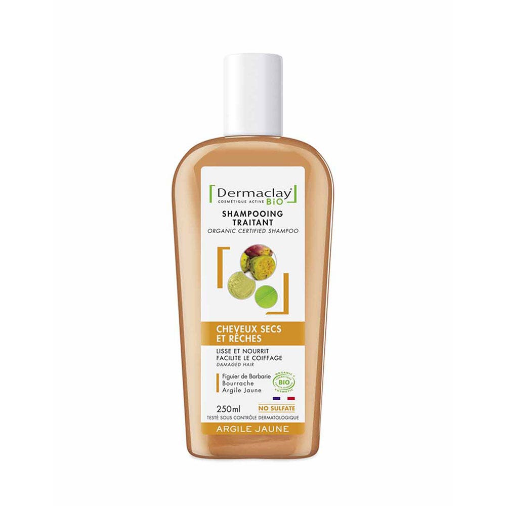 Dermaclay Shampooing Traitant Bio Secs et Rêches Argile Jaune 400ml