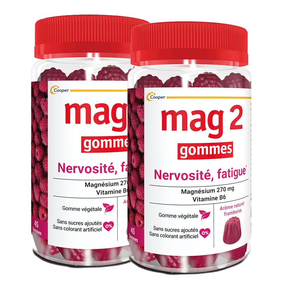 Mag 2 Magnesium + Vitamin B6 Raspberry 2x45 Gummies