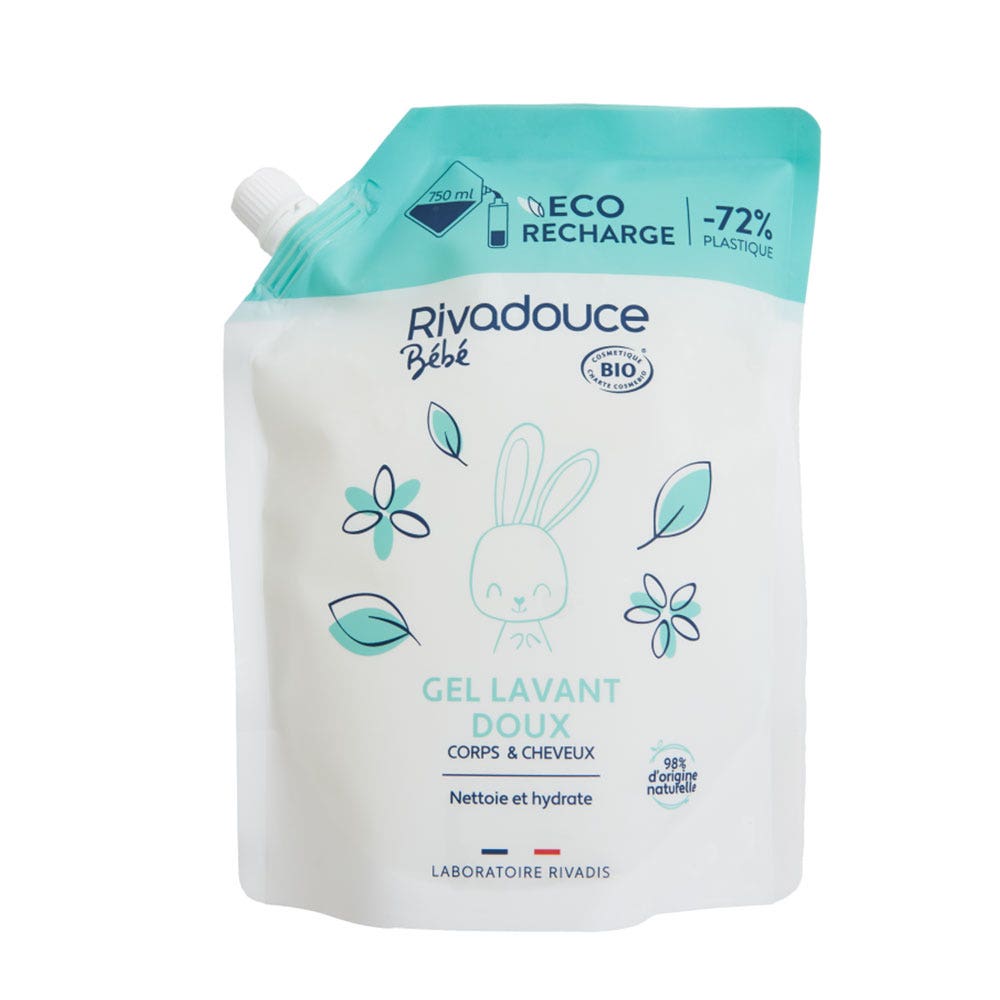 Rivadouce Baby Refill Bioes Gentle Cleansing Gel Body &amp; Hair 750ml