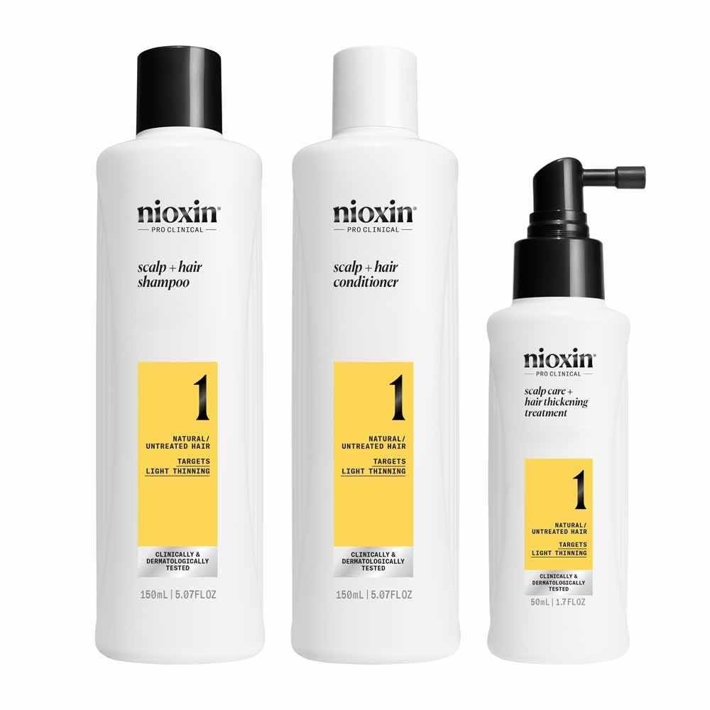Nioxin Kit Systeme 1 Soin Densifiant Cheveux Naturels Et Legerement Clairsemes 350ml