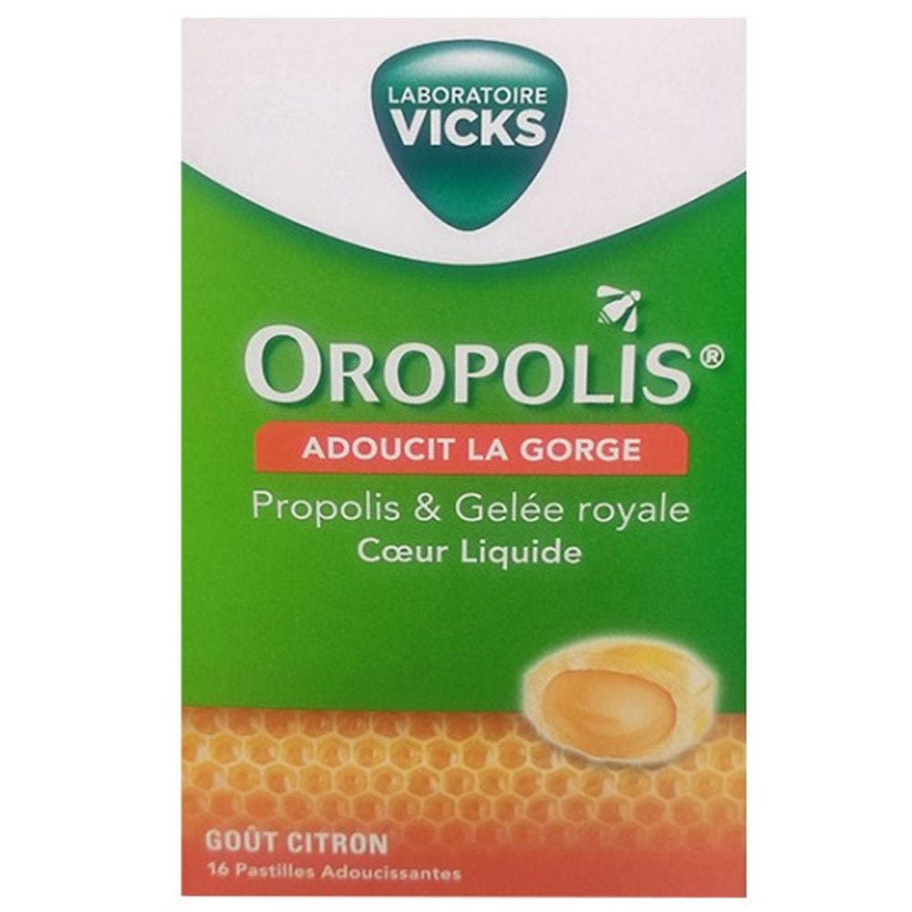 Oropolis Coeur Liquide Gelee Royale Lemon flavour 16 tablets