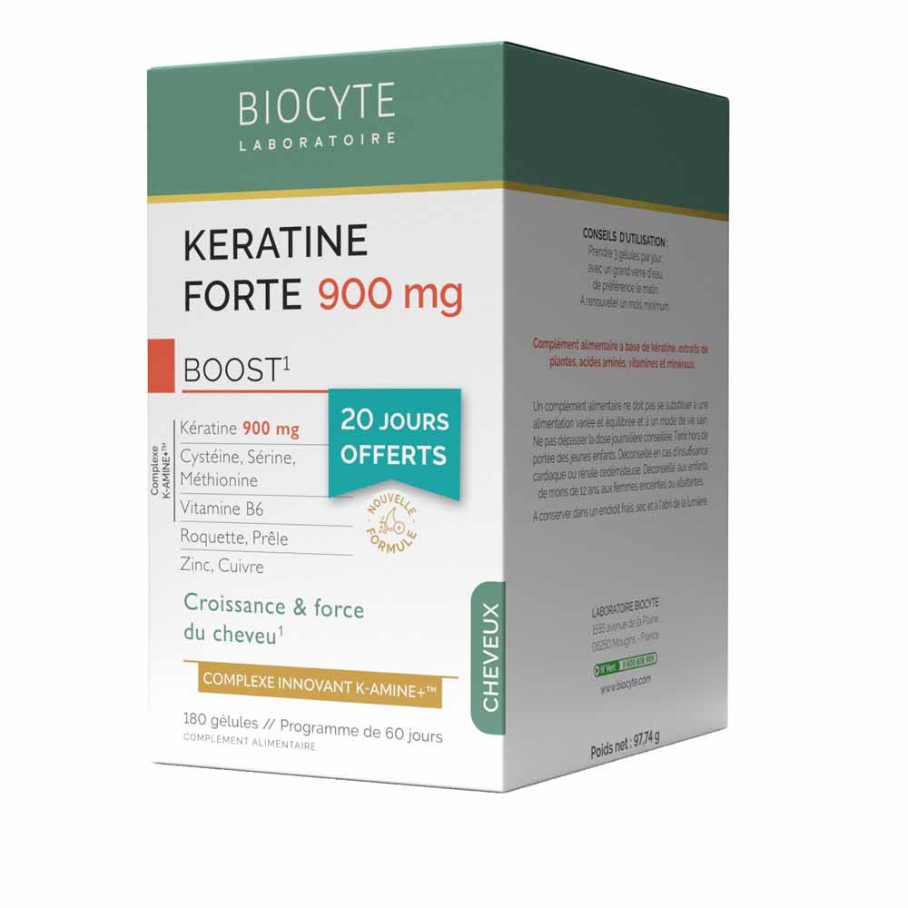 Biocyte Hair Keratine Forte 900 mg boost 180 capsules