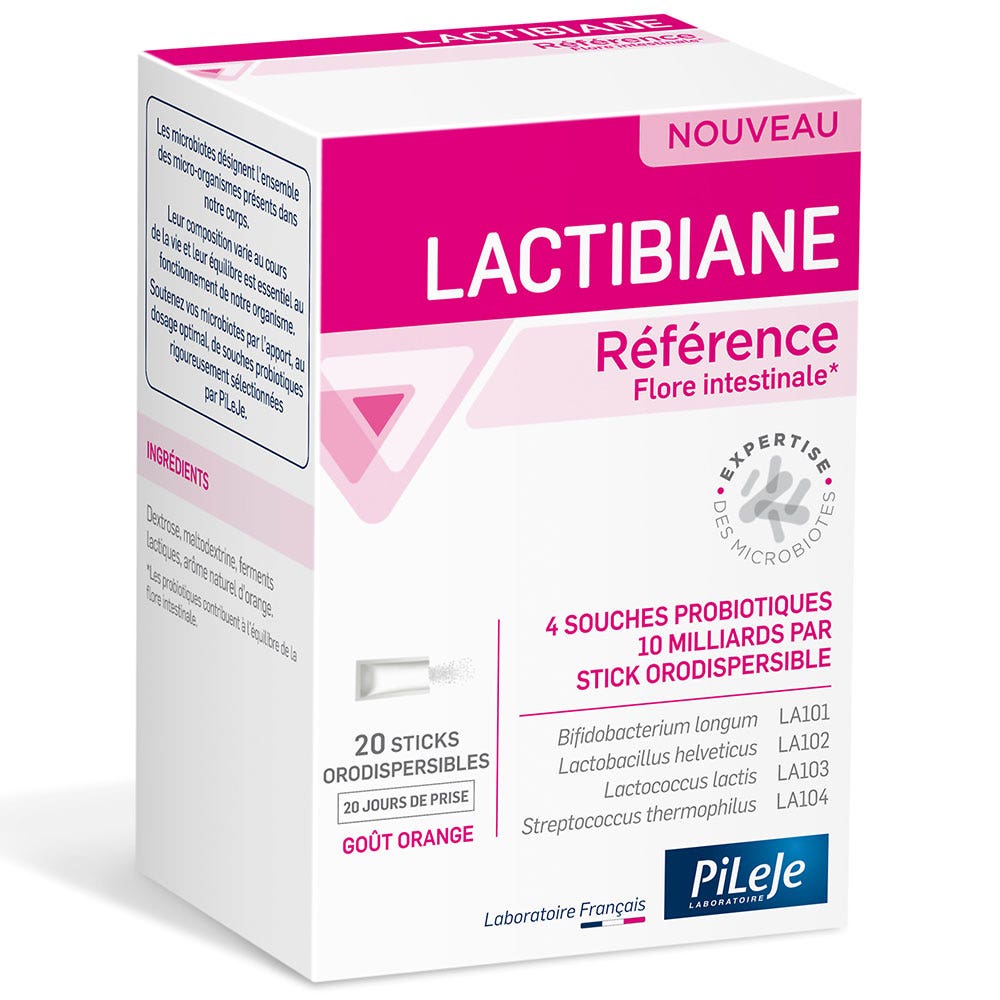 Pileje Lactibiane Reference Intestinal Flora Orange taste 20 Orodispersible Sticks